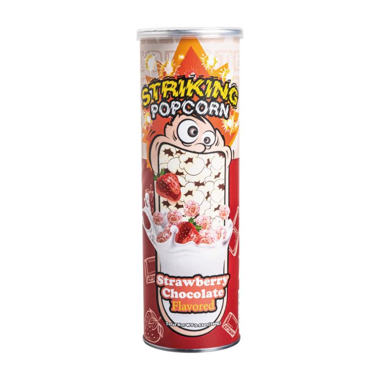 Striking Strawberry Chocolate Popcorn with Popping Candy 100g