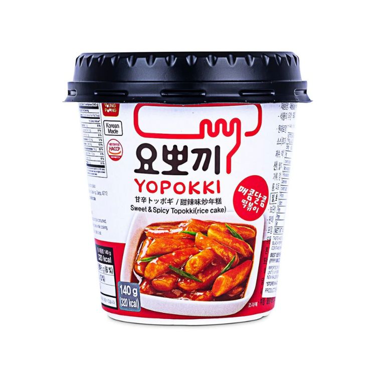 Yopokki Instant Korean Sweet Spicy Cup Topokki Rice Cakes 140g