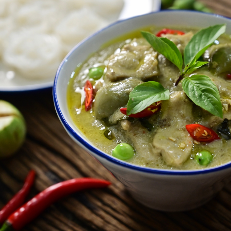 Thai ingredients for Thai green curry