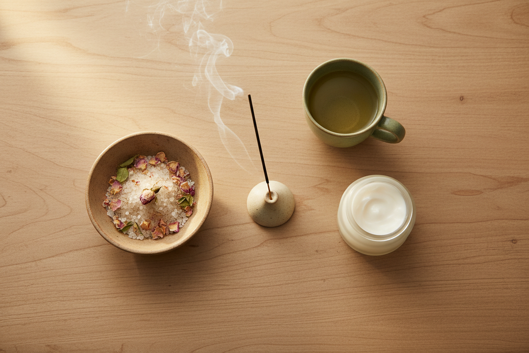 Products for an Asian-inspired evening routine