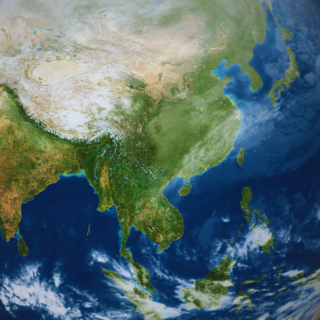 East and Southeast Asia from space