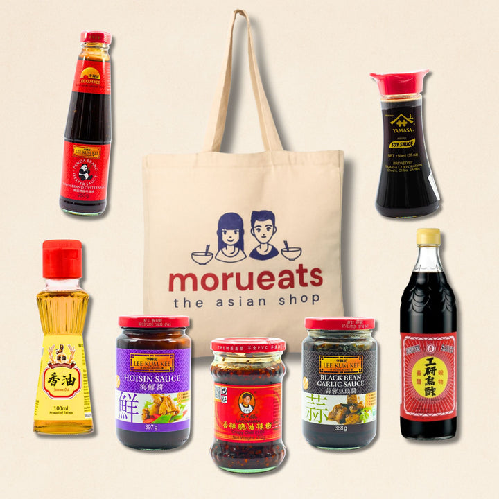 Essential Asian Cooking Sauces Gift Set Collage
