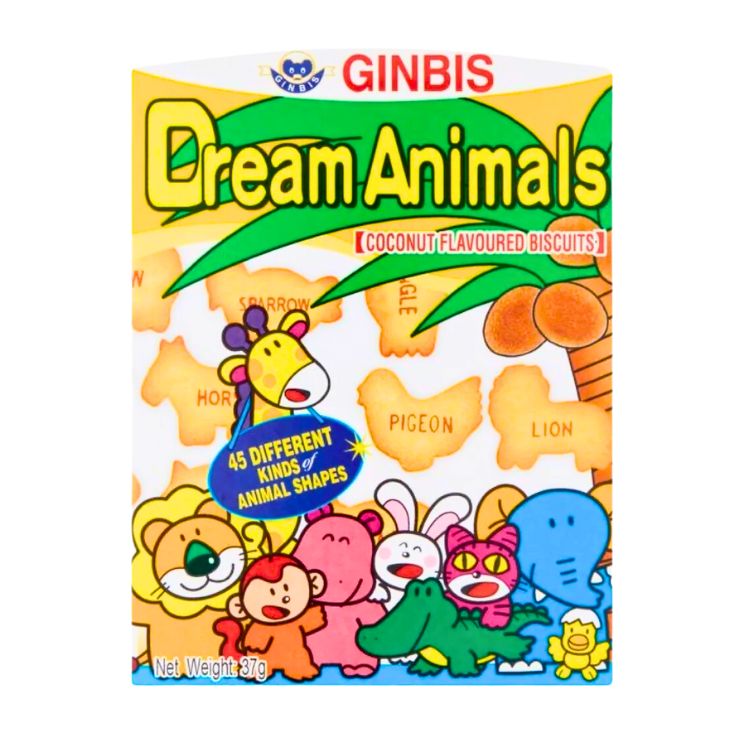 Ginbis Dream Animals Coconut Flavoured Biscuits 37g