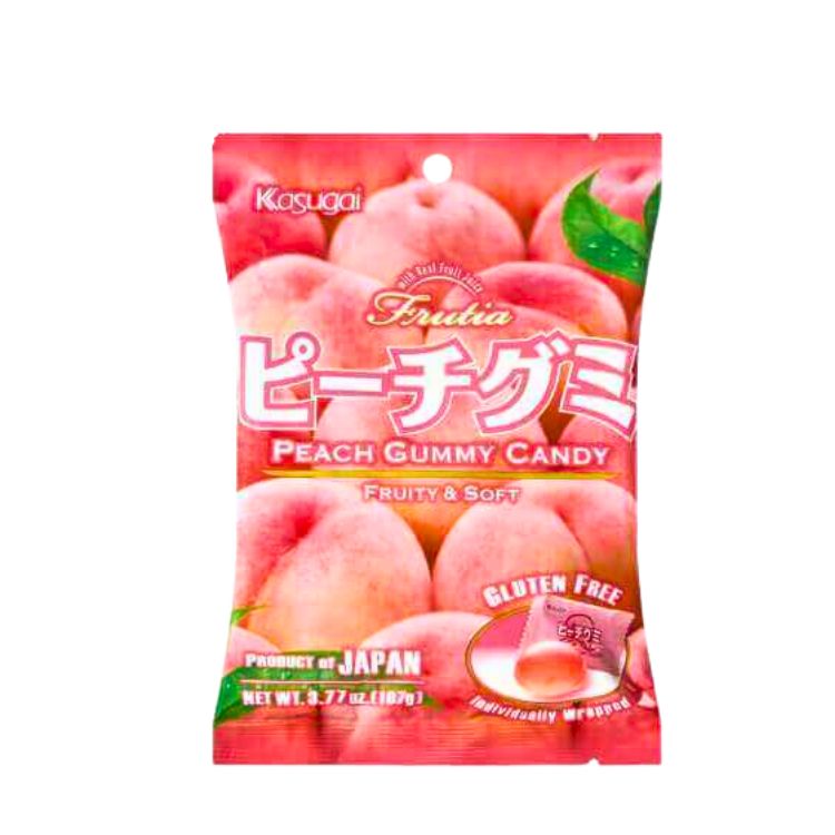 Kasugai Japanese Peach Gummy Candy 107g