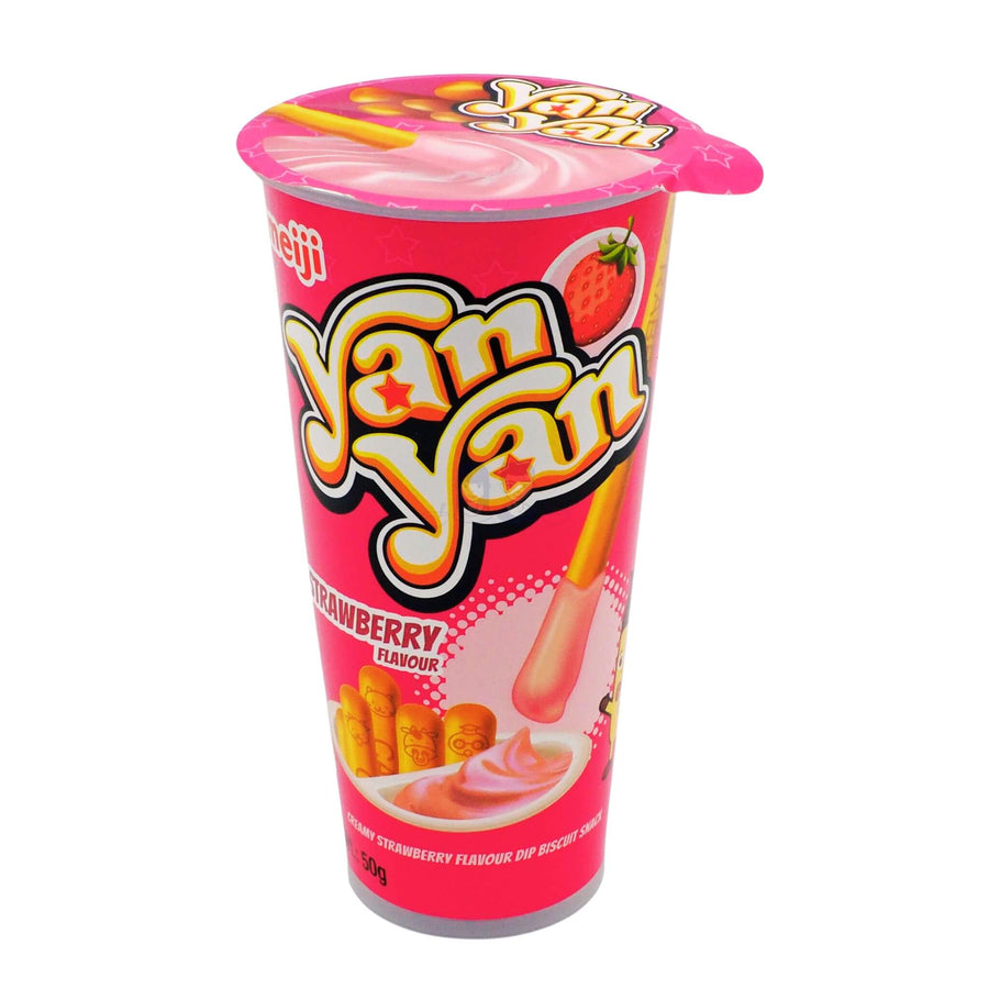 Meiji Yan Yan Creamy Strawberry Dips Biscuit Snack 50g