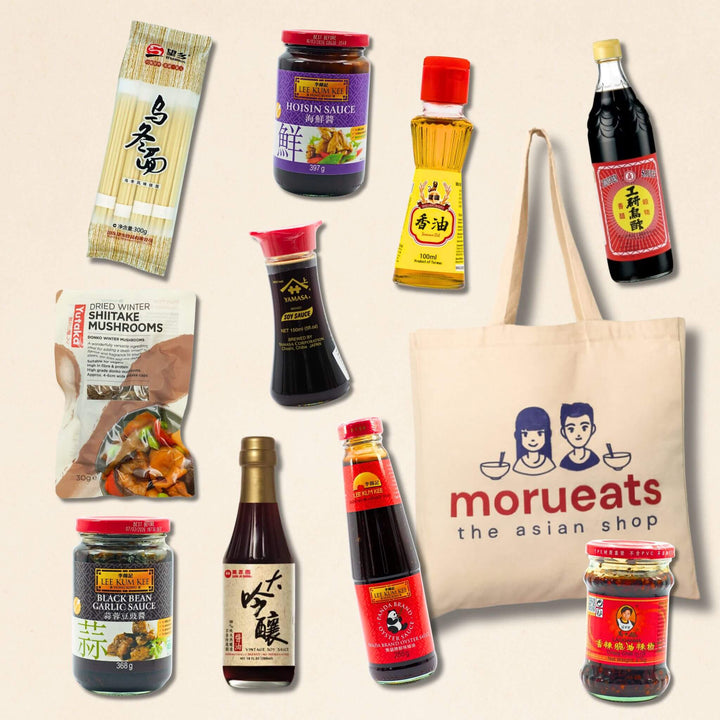Chinese Cooking Ingredients alongside Morueats Canvas Bag