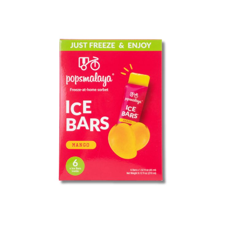 Pops Malaya 6x Mango Sorbet Ice Lolly Bars 270ml - Box Only
