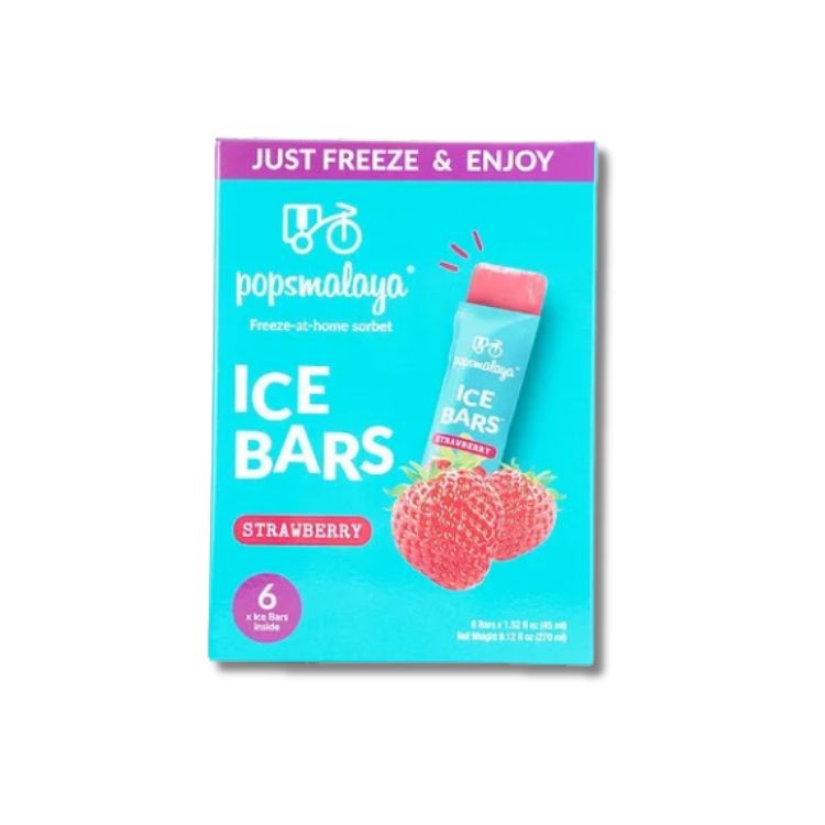 Pops Malaya 6x Strawberry Sorbet Ice Lolly Bars 270ml - Box Only