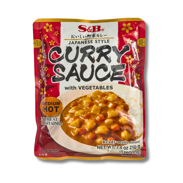 S&B Japanese Style Medium Hot Curry Sauce With Vegetables 210g